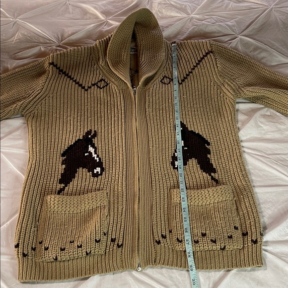 Miller Vintage Horse Cardigan Cowichan Sweater Knit Cowgirl Cowboy Western 70s - Picture 14 of 14